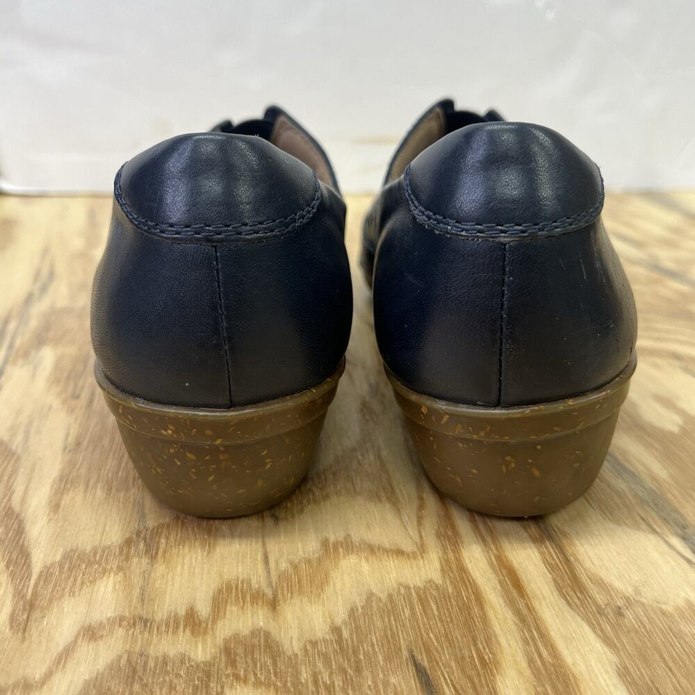 Clarks Shoes Womens Everlay Dairyn Slip On Loafers Size 7M Blue Leather Wedge - Picture 8 of 12